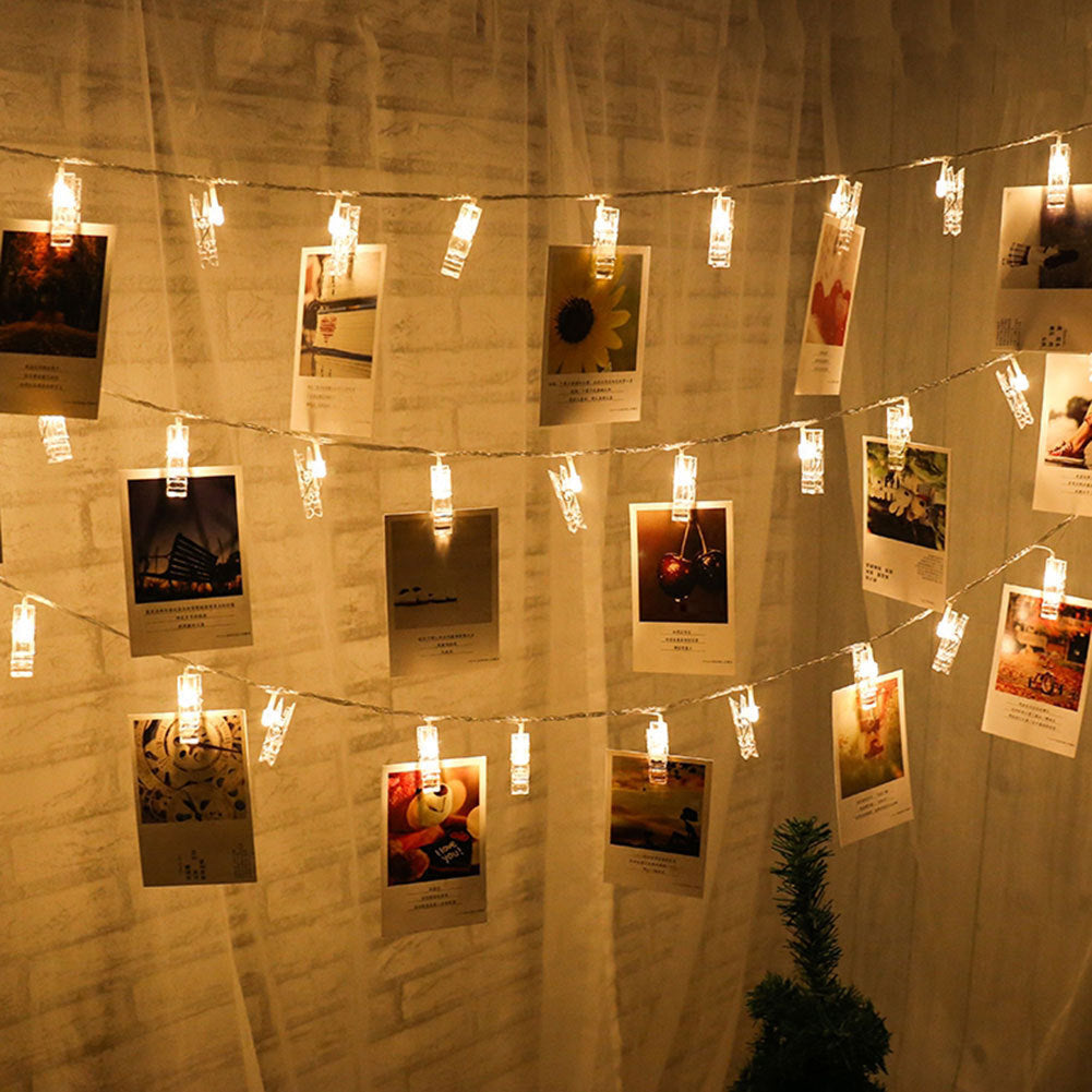 "Capture Memories: LED Photo Holder String Lights"