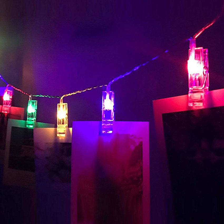 "Capture Memories: LED Photo Holder String Lights"