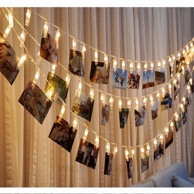 "Capture Memories: LED Photo Holder String Lights"